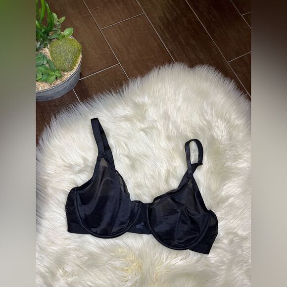 Soma unbelievable lift perfect coverage unlined Sheer Black Underwire Bra Sz36D - Picture 2 of 4